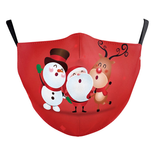 Red Christmas dustproof mask with Santa Claus holding a dollar sign and "Merry Christmas" text. - Image 29
