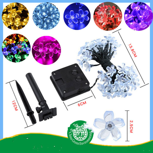Luces Solares Decorativas 12m 100 LED Flor de Durazno Impermeables - Image 4