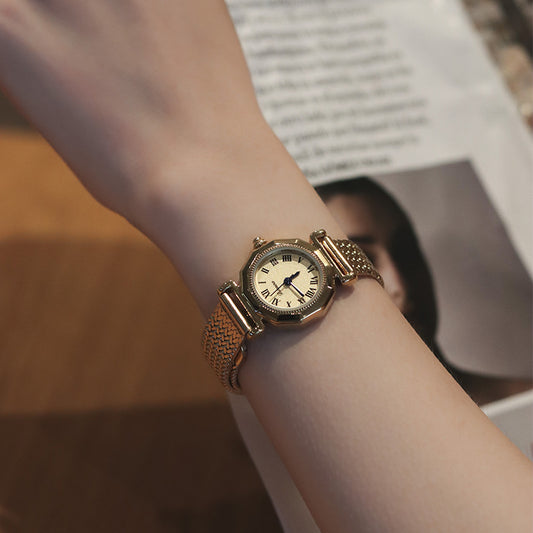 Reloj Octagonal Retro Acero Inoxidable para Mujer