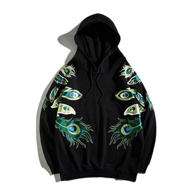 Sudadera con Capucha Pavo Real Bordada - Estilo Industrial Pesado - Image 2