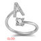 26 Letter English Rings Jewelry Dorado A Opening adjustable