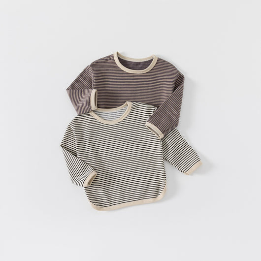 Playera Infantil a Rayas Casual para Otoño - Niños y Niñas - Image 10