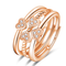 Ring Four-Leaf Clover Ring For Women Split Three-In-One Combination Opening Ring Adjustable Size Rose Gold Adjustable opening