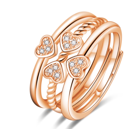 Anillo Trébol de Cuatro Hojas 3 en 1 para Mujer - Ajustable y Versátil - Image 6