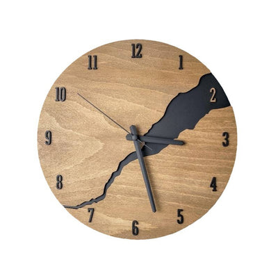 Reloj de Pared de Madera Minimalista con Diseño Agrietado - Image 12