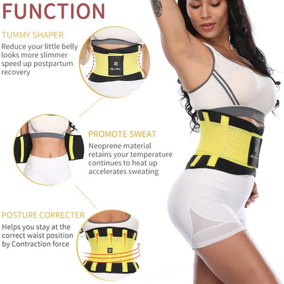 Black and yellow neoprene fitness belt with a perforated texture and a 'Kiwi Rata' logo patch. - Image 12