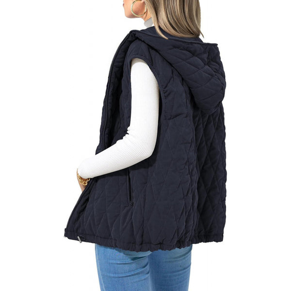 Chaleco Acolchado con Capucha para Mujer - Algodón Premium
