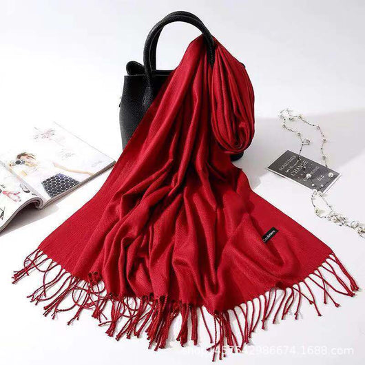 Bufanda de Imitación Cashmere para Mujer - Chal Versátil Cálido con Flecos - Image 5