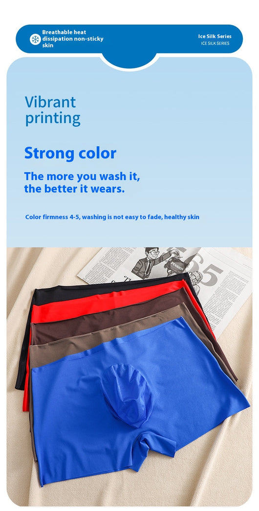 Bóxers de Seda Helada para Hombre - Cintura Media Color Sólido Verano - Image 12