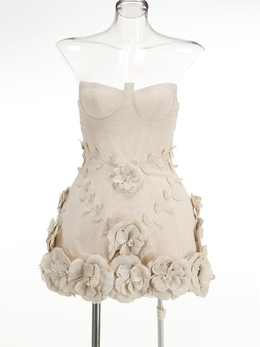 Vestido Floral Hombros Descubiertos Efecto Reductor Cintura Ajustada - Image 11