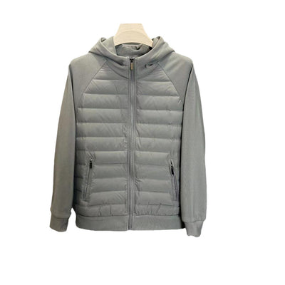 Chaqueta Acolchada con Capucha Patchwork Minimalista Ultraligera para Hombre - Image 5
