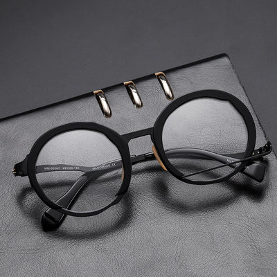 Lentes Graduados Marco Redondo Metálico - Diseño Fashion Versátil