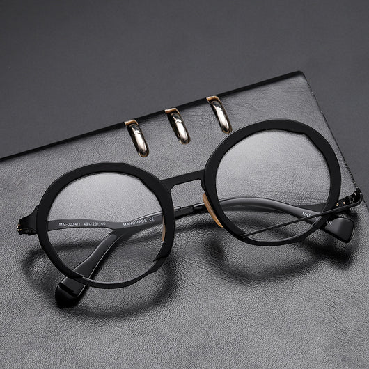 Lentes Graduados Marco Redondo Metálico - Diseño Fashion Versátil