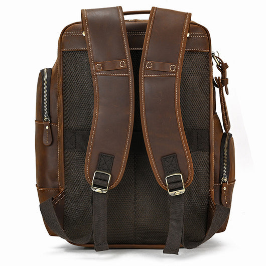 Mochila de Cuero Retro para Hombre - Gran Capacidad y Múltiples Bolsillos - Image 34