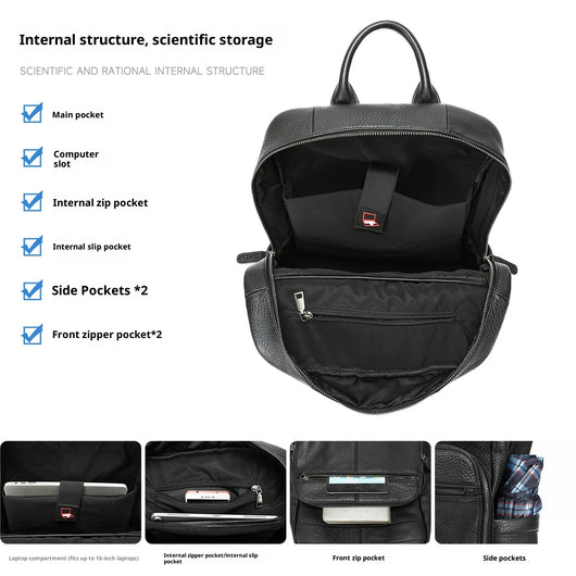 Mochila de Cuero Genuino Premium para Viajes y Uso Diario - Image 4
