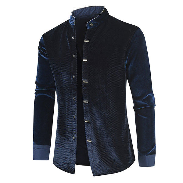 Camisa Manga Larga de Felpa para Hombre - Diseño Moderno y Cálido