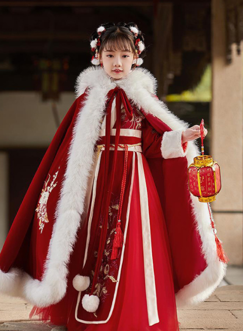 Vestido Tradicional Chino Acolchado para Niñas - Colección Otoño Invierno - Image 2