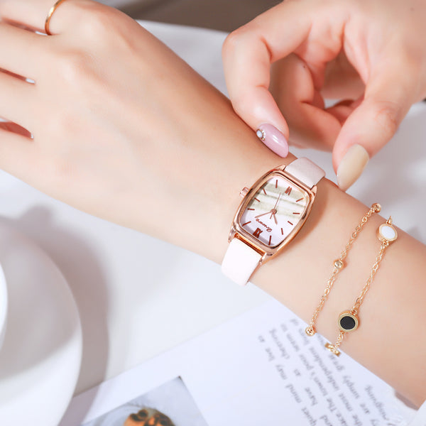 Reloj de Pulsera Cuadrado Elegante con Correa de Poliuretano