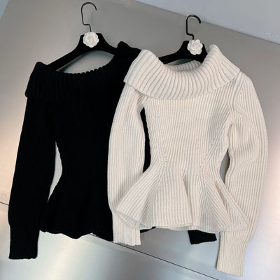 Suéter Raglan con Volantes en Cintura y Mangas Largas