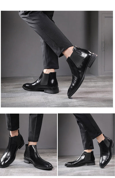 Botas Martin Puntiagudas de Cuero para Hombre - Estilo Británico Premium - Image 11