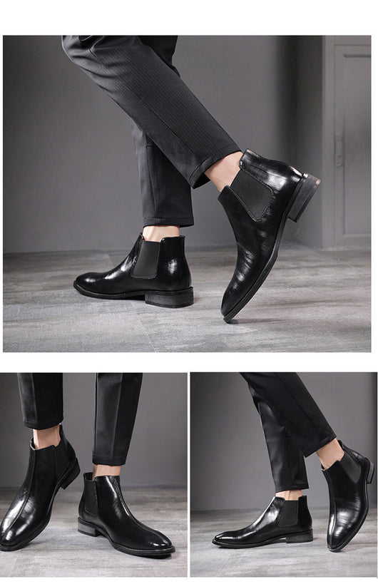 Botas Martin Puntiagudas de Cuero para Hombre - Estilo Británico Premium - Image 11
