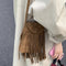 Bolso Bandolera Retro Gamuza Esmerilada con Borlas para Celular