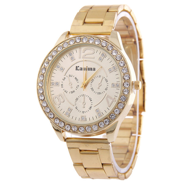 Reloj Británico de Acero Inoxidable con Diamantes de Alta Gama