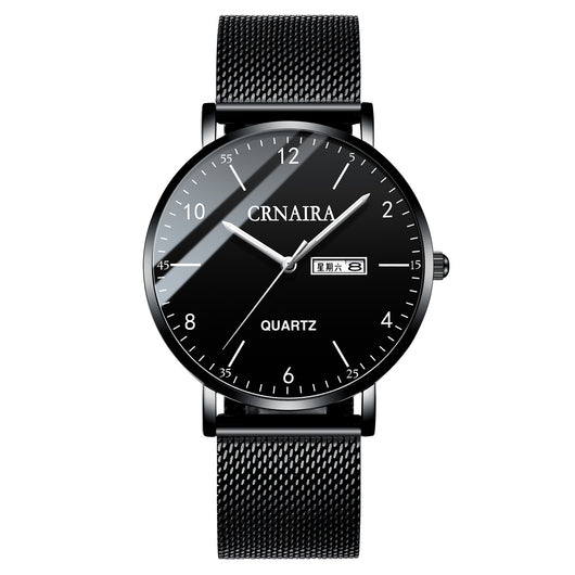 Reloj de Cuarzo para Hombre con Malla de Acero Negro - Image 9