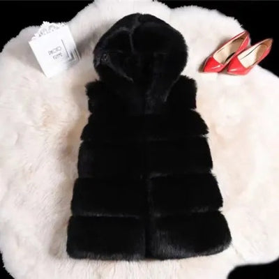 Chaleco de Lana Gruesa Estilo Visón Imitado - Conjunto Coordinado - Image 11
