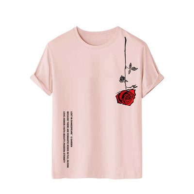 Camiseta Estampado Rosa 3D de Manga Corta para Hombre - Image 6