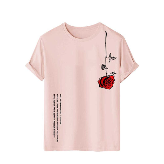 Camiseta Estampado Rosa 3D de Manga Corta para Hombre - Image 6