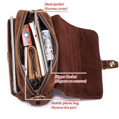 Bolso de Cuero Vintage para Hombre con Gran Capacidad - Image 8