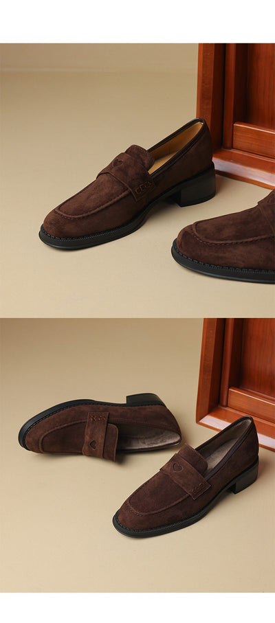 Zapatos de Tacón Grueso en Gamuza de Oveja para Primavera - Image 10