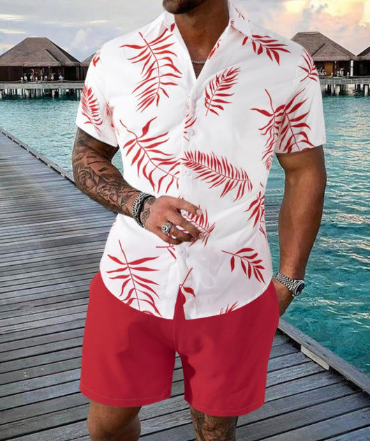 Traje Hawaiano Hombre 3D Estampado Manga Corta - Image 18