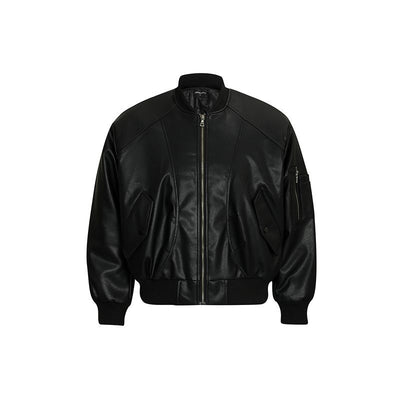 Chaqueta de Cuero PU y Algodón - Estilo Urbano Minimalista para Invierno
