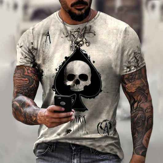 Playera Calavera 3D con Diseño Picas - Moda Urbana para Hombre - Image 9