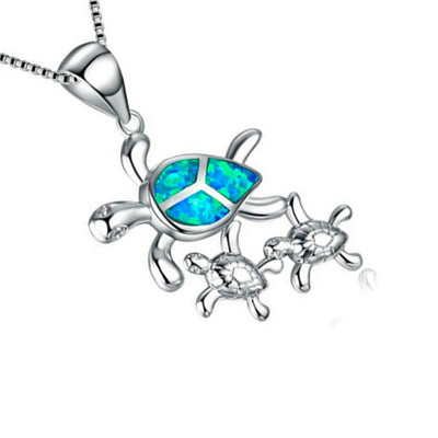 Collar de plata con colgante de tres tortugas para mujer - Image 8