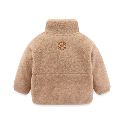 Abrigo de Lana de Cordero Gruesa para Niño con Cuello de Pie Multicolor - Image 3