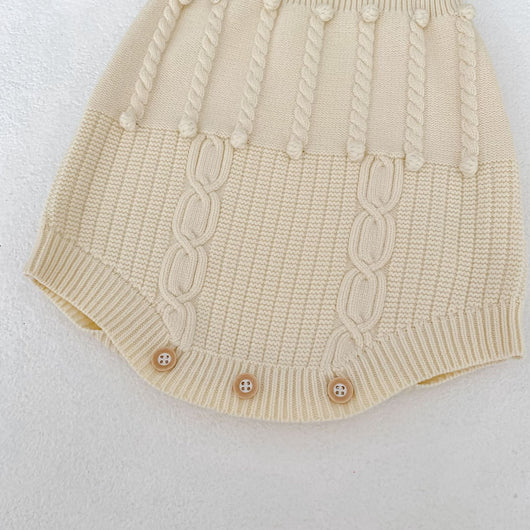 Conjunto de Dos Piezas: Enterizo Tejido con Bolas de Burbujas y Abrigo para Bebé Niña - Image 26
