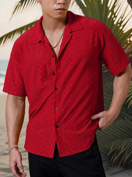 Camisa Casual Hombre con Tejido Calado Jacquard - Image 18