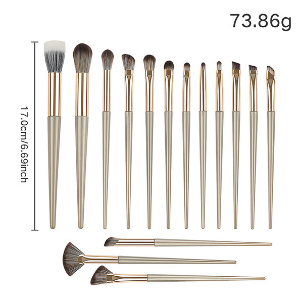 Set de 15 Brochas de Maquillaje Profesional con Flores Estampadas - Image 5