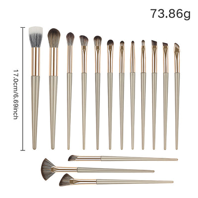 Set de 15 Brochas de Maquillaje Profesional con Flores Estampadas - Image 5