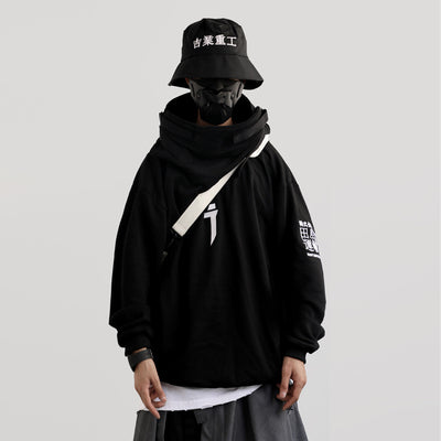 Chaqueta Hoodie Hip-Hop Oversize con Cuello Alto y Detalles Militares - Image 13