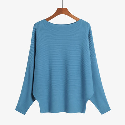 Suéter Tejido Holgado para Mujer - Blusa Cuello Redondo Manga Murciélago - Image 12