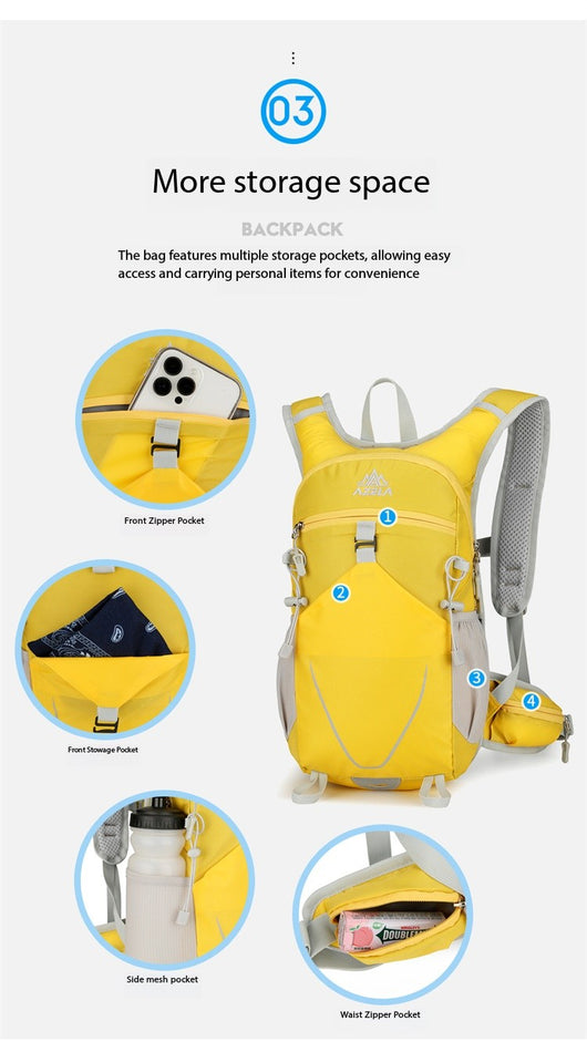 Mochila de Hidratación Ligera AZELA, Mochila Deportiva Transpirable con Múltiples Bolsillos para Trail Running, Senderismo, Ciclismo - Image 22