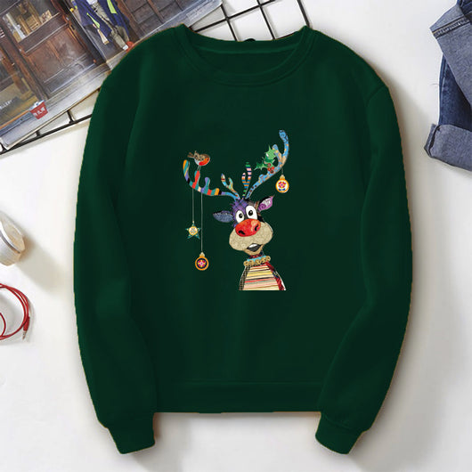 Playera Navideña Holgada con Estampado de Astas para Hombre Tallas Grandes - Image 10