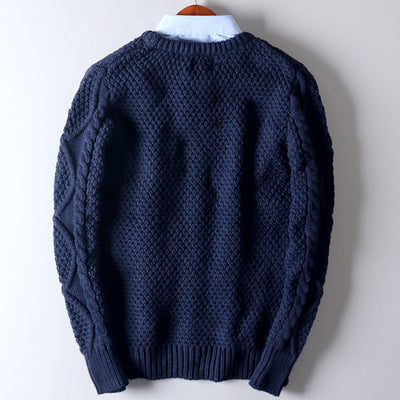 Suéter Cuello Redondo Tejido Retorcido para Hombre - Prenda Base Térmica - Image 14