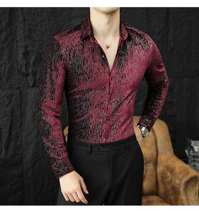 Camisa Slim Fit Brillante para Hombre - Estilo Personalidad - Image 15