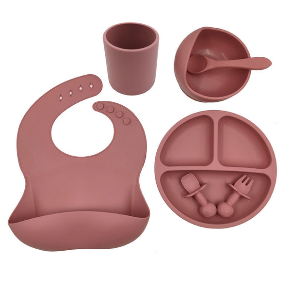 Set Completo de Alimentación Infantil con Babero y Vaso de Silicona