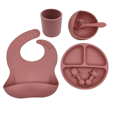 Set Completo de Alimentación Infantil con Babero y Vaso de Silicona